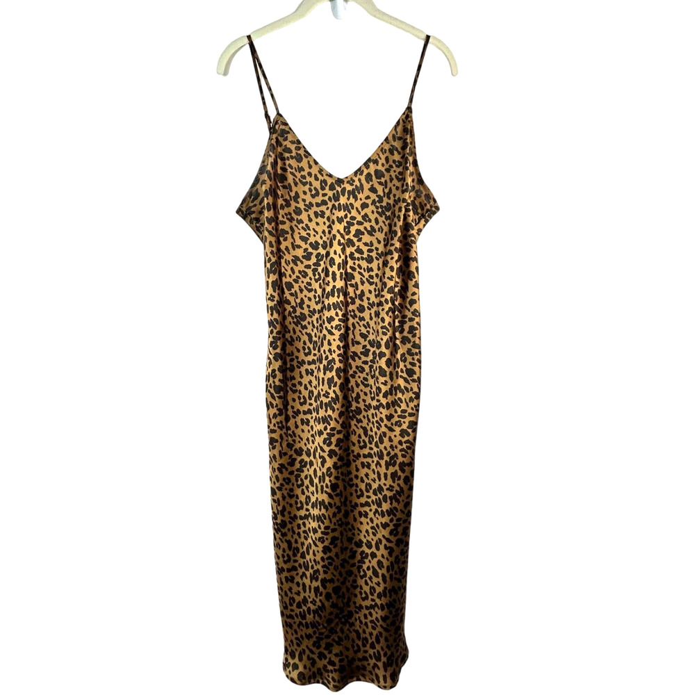 Target Leopard Print Slip Maxi Dress in Brown and Black